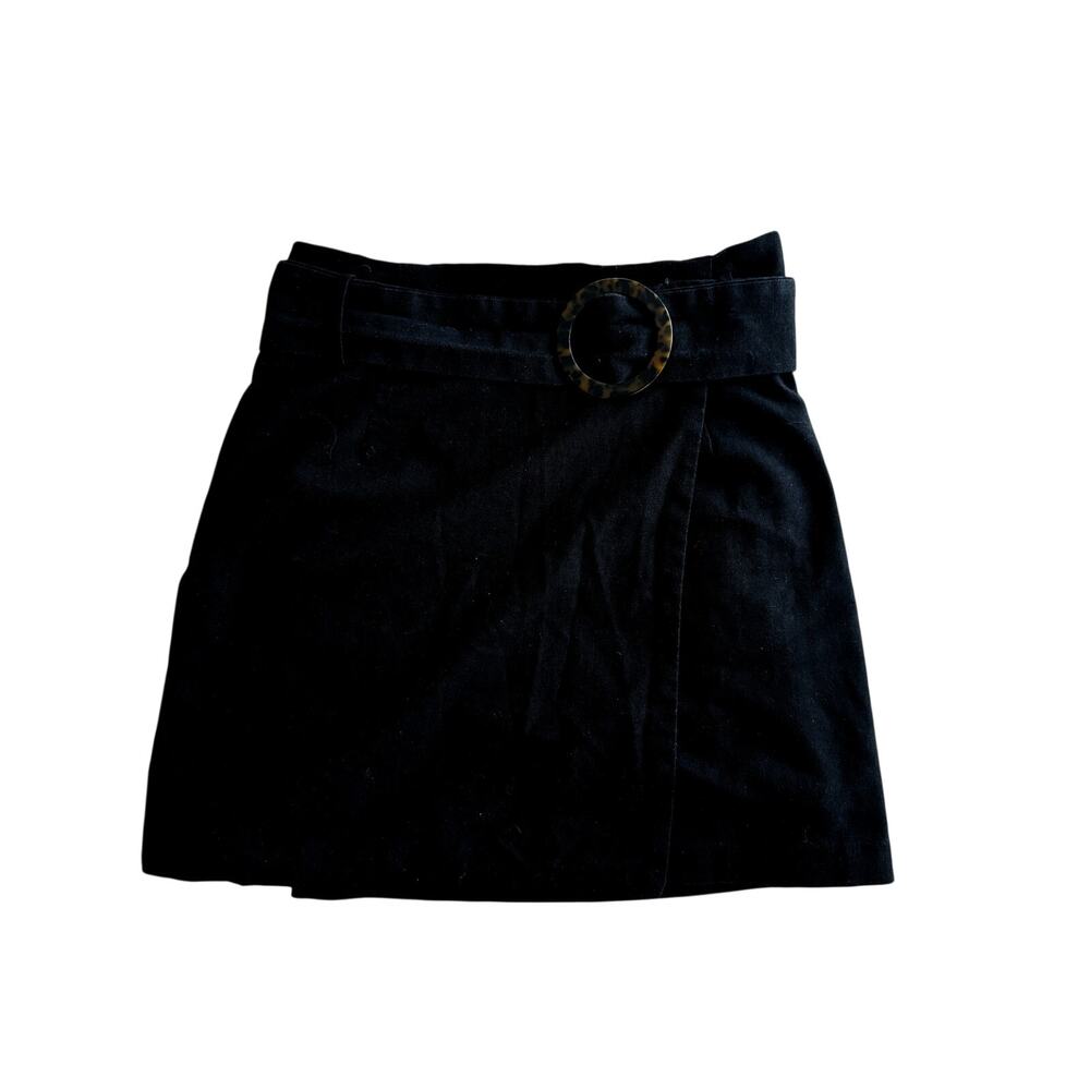 Womens Sugar Lips Black skirt with tortoise belt Y2K 90s XS